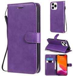 Retro Greek Classic Smooth PU Leather Wallet Phone Case for iPhone 13 Pro Max (6.7 inch) - Purple