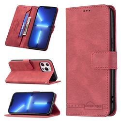 Binfen Color RFID Blocking Leather Wallet Case for iPhone 13 Pro Max (6.7 inch) - Red