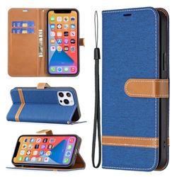 Jeans Cowboy Denim Leather Wallet Case for iPhone 13 Pro Max (6.7 inch) - Sapphire