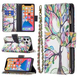 The Tree of Life Binfen Color BF03 Retro Zipper Leather Wallet Phone Case for iPhone 13 Pro Max (6.7 inch)