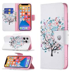 Colorful Tree Leather Wallet Case for iPhone 13 Pro Max (6.7 inch)