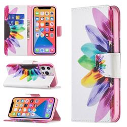Seven-color Flowers Leather Wallet Case for iPhone 13 Pro Max (6.7 inch)