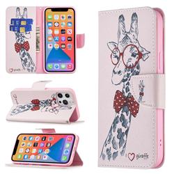 Glasses Giraffe Leather Wallet Case for iPhone 13 Pro Max (6.7 inch)