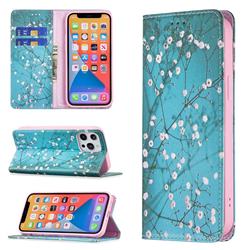 Plum Blossom Slim Magnetic Attraction Wallet Flip Cover for iPhone 13 Pro Max (6.7 inch)