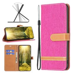 Jeans Cowboy Denim Leather Wallet Case for iPhone 14 (6.1 inch) - Rose