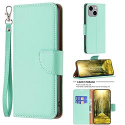 Classic Luxury Litchi Leather Phone Wallet Case for iPhone 14 Plus (6.7 inch) - Green