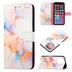 Galaxy Dream Marble Leather Wallet Protective Case for iPhone 14 Pro (6.1 inch)