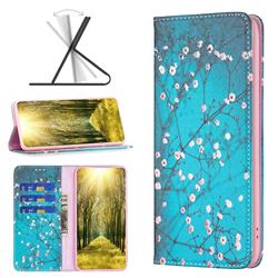 Plum Blossom Slim Magnetic Attraction Wallet Flip Cover for iPhone 14 Pro Max (6.7 inch)