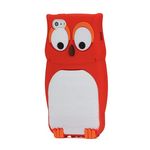 Cute 3D Owl Pattern Silicone Case for iPhone 5 - Red
