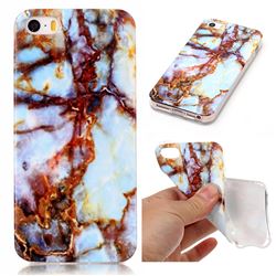 Blue Gold Soft TPU Marble Pattern Case for iPhone SE 5s 5