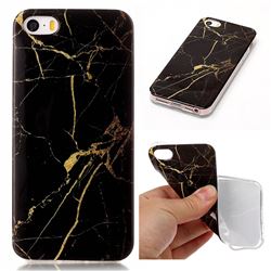 Black Gold Soft TPU Marble Pattern Case for iPhone SE 5s 5