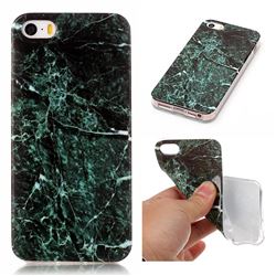 Dark Green Soft TPU Marble Pattern Case for iPhone SE 5s 5