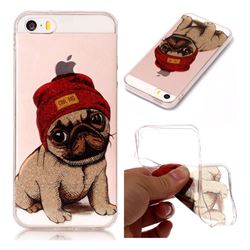 Pugs Dog Super Clear Flash Powder Shiny Soft TPU Back Cover for iPhone SE 5s 5