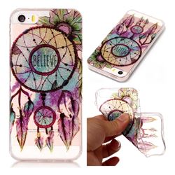 Flower Wind Chimes Super Clear Flash Powder Shiny Soft TPU Back Cover for iPhone SE 5s 5