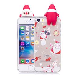 Dancing Santa Claus Soft 3D Climbing Doll Soft Case for iPhone SE 5s 5