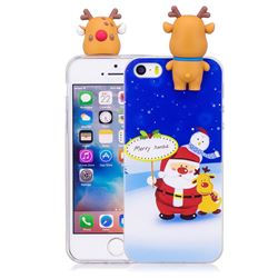 Snow Santa Claus Soft 3D Climbing Doll Soft Case for iPhone SE 5s 5