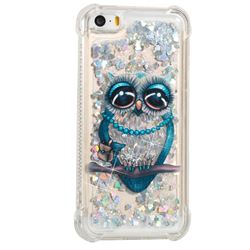 Sweet Gray Owl Dynamic Liquid Glitter Sand Quicksand Star TPU Case for iPhone SE 5s 5