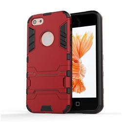 Armor Premium Tactical Grip Kickstand Shockproof Dual Layer Rugged Hard Cover for iPhone SE 5s 5 - Wine Red