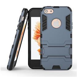 Armor Premium Tactical Grip Kickstand Shockproof Dual Layer Rugged Hard Cover for iPhone SE 5s 5 - Navy
