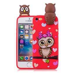 Bow Owl Soft 3D Climbing Doll Soft Case for iPhone SE 5s 5