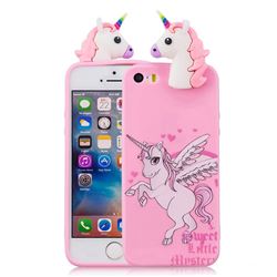 Wings Unicorn Soft 3D Climbing Doll Soft Case for iPhone SE 5s 5