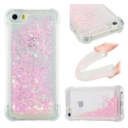 Dynamic Liquid Glitter Sand Quicksand TPU Case for iPhone SE 5s 5 - Silver Powder Star