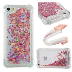 Dynamic Liquid Glitter Sand Quicksand TPU Case for iPhone SE 5s 5 - Rose Gold Love Heart