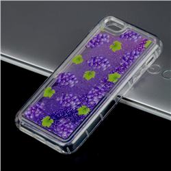 Purple Grape Glassy Glitter Quicksand Dynamic Liquid Soft Phone Case for iPhone SE 5s 5