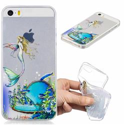 Mermaid Clear Varnish Soft Phone Back Cover for iPhone SE 5s 5