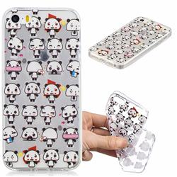 Mini Panda Clear Varnish Soft Phone Back Cover for iPhone SE 5s 5