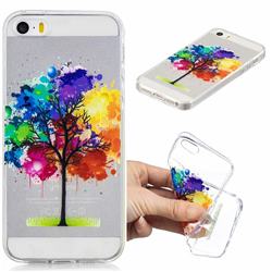Oil Painting Tree Clear Varnish Soft Phone Back Cover for iPhone SE 5s 5
