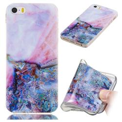 Purple Amber Soft TPU Marble Pattern Phone Case for iPhone SE 5s 5
