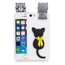 Little Black Cat Soft 3D Climbing Doll Soft Case for iPhone SE 5s 5