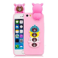 Expression Bear Soft 3D Climbing Doll Soft Case for iPhone SE 5s 5