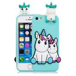 Couple Unicorn Soft 3D Climbing Doll Soft Case for iPhone SE 5s 5