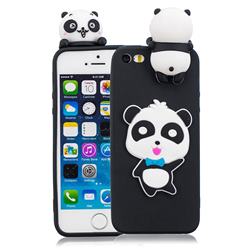 Blue Bow Panda Soft 3D Climbing Doll Soft Case for iPhone SE 5s 5