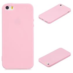 Candy Soft Silicone Protective Phone Case for iPhone SE 5s 5 - Dark Pink