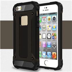 King Kong Armor Premium Shockproof Dual Layer Rugged Hard Cover for iPhone SE 5s 5 - Black Gold
