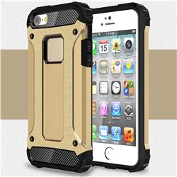 King Kong Armor Premium Shockproof Dual Layer Rugged Hard Cover for iPhone SE 5s 5 - Champagne Gold