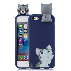 Big Face Cat Soft 3D Climbing Doll Soft Case for iPhone SE 5s 5