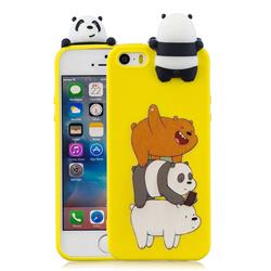 Striped Bear Soft 3D Climbing Doll Soft Case for iPhone SE 5s 5