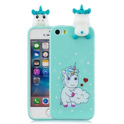 Heart Unicorn Soft 3D Climbing Doll Soft Case for iPhone SE 5s 5