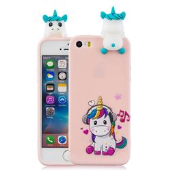 Music Unicorn Soft 3D Climbing Doll Soft Case for iPhone SE 5s 5