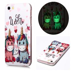 Couple Unicorn Noctilucent Soft TPU Back Cover for iPhone SE 5s 5