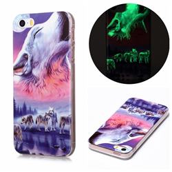 Wolf Howling Noctilucent Soft TPU Back Cover for iPhone SE 5s 5