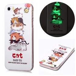 Cute Cat Noctilucent Soft TPU Back Cover for iPhone SE 5s 5