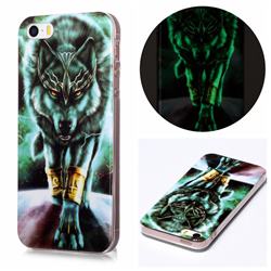 Wolf King Noctilucent Soft TPU Back Cover for iPhone SE 5s 5