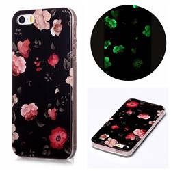 Rose Flower Noctilucent Soft TPU Back Cover for iPhone SE 5s 5