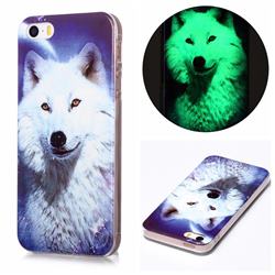 Galaxy Wolf Noctilucent Soft TPU Back Cover for iPhone SE 5s 5