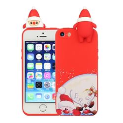 Santa Claus Elk Christmas Xmax Soft 3D Doll Silicone Case for iPhone SE 5s 5